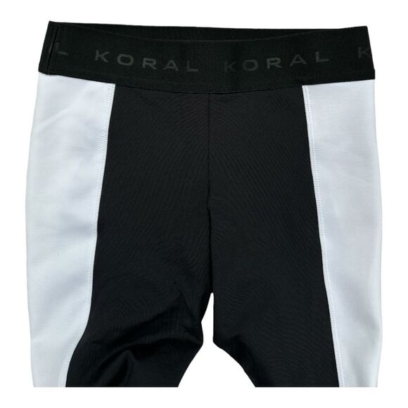 Koral Mid Rise Black With White Side Panel Leggings Size Medium NWOT - Picture 5 of 7